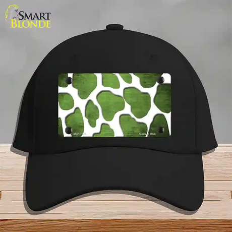 Lime Green White Giraffe Oil Rubbed Novelty License Plate Hat Cotton / Black