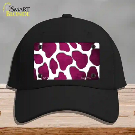 Pink White Giraffe Oil Rubbed Novelty License Plate Hat Cotton / Black