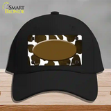 Brown White Oval Giraffe Oil Rubbed Novelty License Plate Hat Cotton / Black