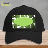 Lime Green White Oval Giraffe Oil Rubbed Novelty License Plate Hat Cotton / Black