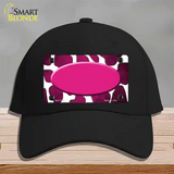 Pink White Oval Giraffe Oil Rubbed Novelty License Plate Hat Cotton / Black