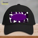 Purple White Oval Giraffe Oil Rubbed Novelty License Plate Hat Cotton / Black