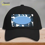 Light Blue White Oval Giraffe Oil Rubbed Novelty License Plate Hat Cotton / Black