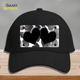 Black White Hearts Giraffe Oil Rubbed Novelty License Plate Hat Cotton / Black