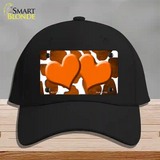 Orange White Hearts Giraffe Oil Rubbed Novelty License Plate Hat Cotton / Black