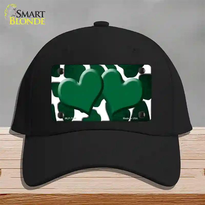 Green White Hearts Giraffe Oil Rubbed Novelty License Plate Hat Cotton / Black