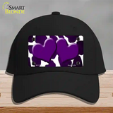 Purple White Hearts Giraffe Oil Rubbed Novelty License Plate Hat Cotton / Black