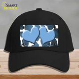 Light Blue White Hearts Giraffe Oil Rubbed Novelty License Plate Hat Cotton / Black