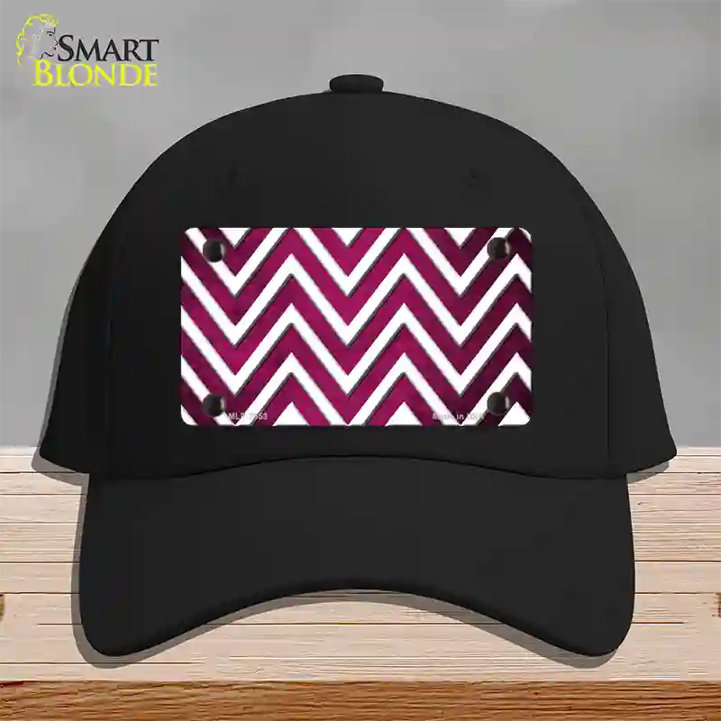 Pink White Chevron Oil Rubbed Novelty License Plate Hat Cotton / Black