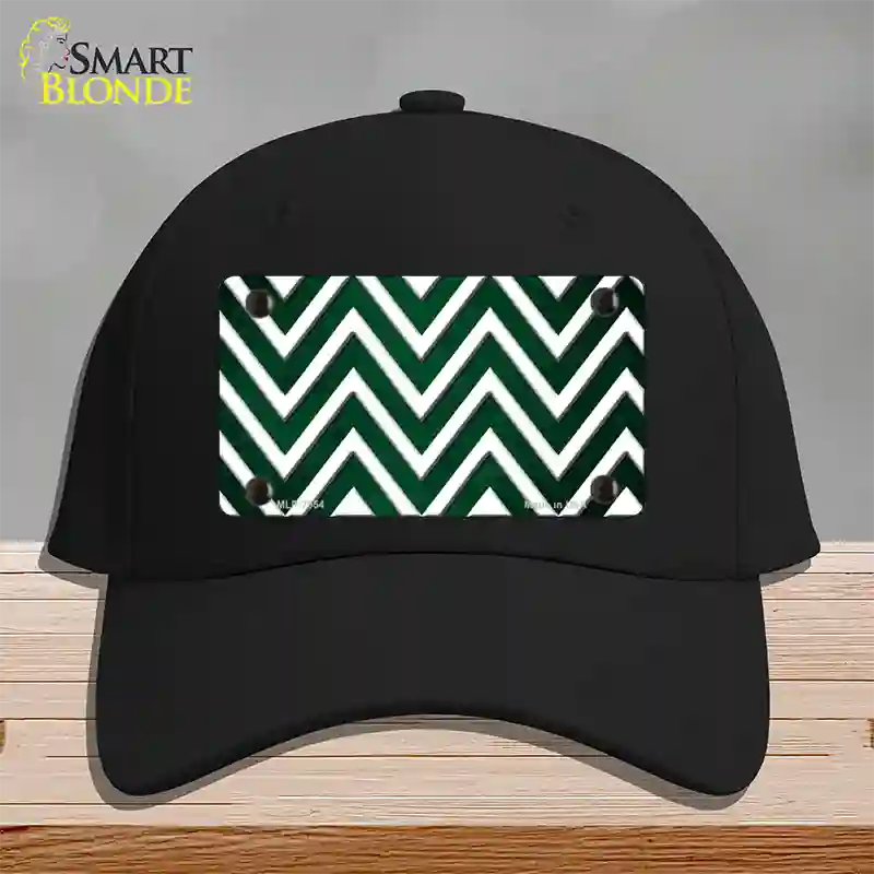 Green White Chevron Oil Rubbed Novelty License Plate Hat Cotton / Black