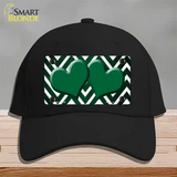 Green White Hearts Chevron Oil Rubbed Novelty License Plate Hat Cotton / Black