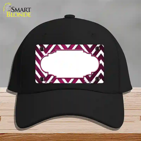 Pink White Chevron Scallop Oil Rubbed Novelty License Plate Hat Cotton / Black