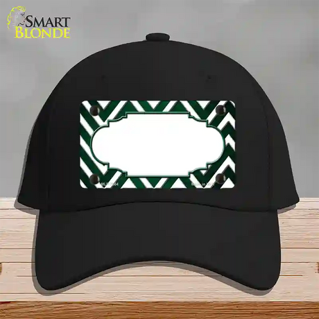 Green White Chevron Scallop Oil Rubbed Novelty License Plate Hat Cotton / Black