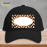 Orange White Chevron Scallop Oil Rubbed Novelty License Plate Hat Cotton / Black