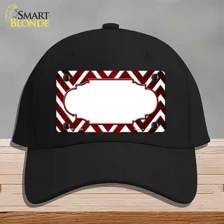 Red White Chevron Scallop Oil Rubbed Novelty License Plate Hat Cotton / Black