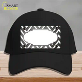 Gray White Chevron Scallop Oil Rubbed Novelty License Plate Hat Cotton / Black