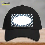 Light Blue White Chevron Scallop Oil Rubbed Novelty License Plate Hat Cotton / Black