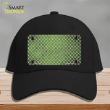 Lime Green White Quatrefoil Oil Rubbed Novelty License Plate Hat Cotton / Black