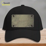 Gold White Quatrefoil Oil Rubbed Novelty License Plate Hat Cotton / Black