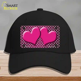 Pink White Quatrefoil Hearts Oil Rubbed Novelty License Plate Hat Cotton / Black