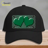 Green White Quatrefoil Hearts Oil Rubbed Novelty License Plate Hat Cotton / Black