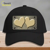 Gold White Quatrefoil Hearts Oil Rubbed Novelty License Plate Hat Cotton / Black