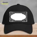 Black White Quatrefoil Scallop Oil Rubbed Novelty License Plate Hat Cotton / Black