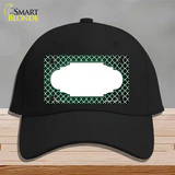 Green White Quatrefoil Scallop Oil Rubbed Novelty License Plate Hat Cotton / Black