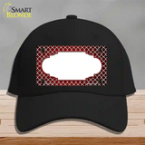 Red White Quatrefoil Scallop Oil Rubbed Novelty License Plate Hat Cotton / Black