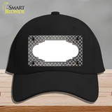 Gray White Quatrefoil Scallop Oil Rubbed Novelty License Plate Hat Cotton / Black