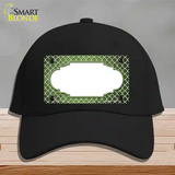 Lime Green White Quatrefoil Scallop Oil Rubbed Novelty License Plate Hat Cotton / Black