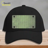 Lime Green White Small Chevron Oil Rubbed Novelty License Plate Hat Cotton / Black