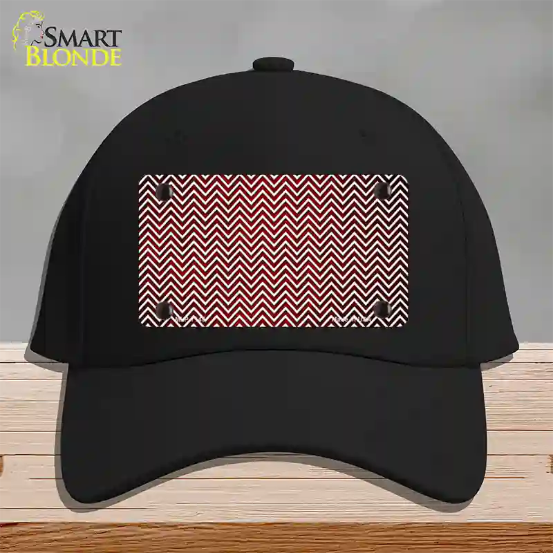 Red White Small Chevron Oil Rubbed Novelty License Plate Hat Cotton / Black