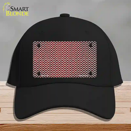 Red White Small Chevron Oil Rubbed Novelty License Plate Hat Cotton / Black