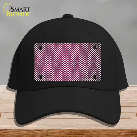 Pink White Small Chevron Oil Rubbed Novelty License Plate Hat Cotton / Black