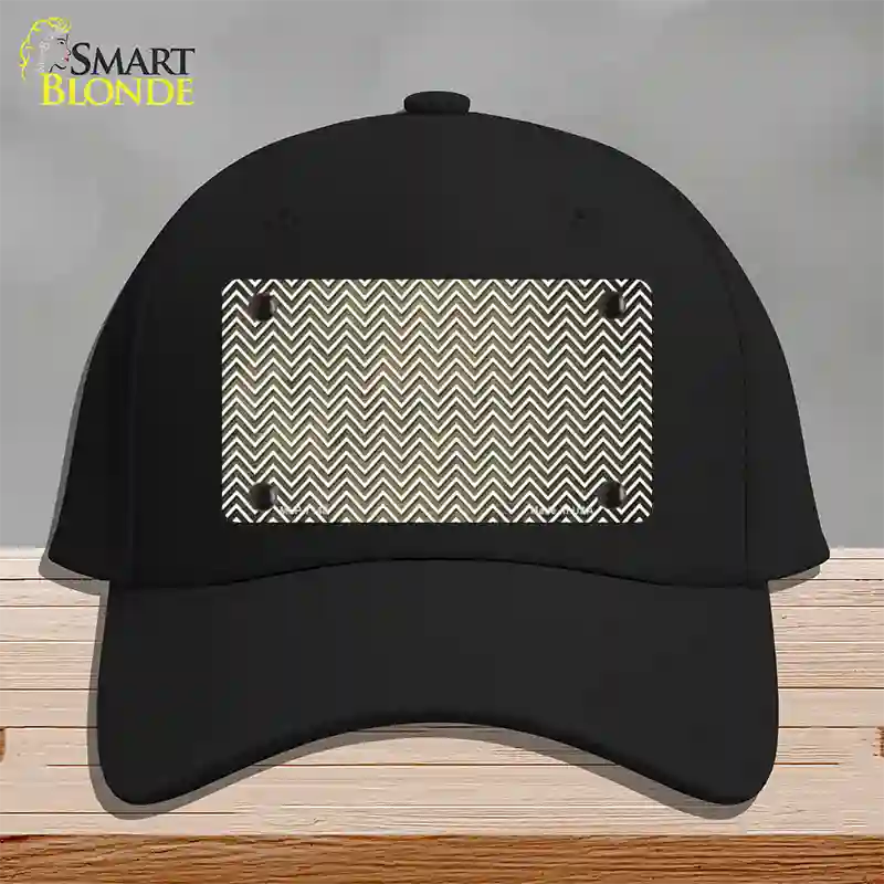 Gold White Small Chevron Oil Rubbed Novelty License Plate Hat Cotton / Black