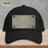 Gold White Small Chevron Oil Rubbed Novelty License Plate Hat Cotton / Black