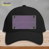 Purple White Small Chevron Oil Rubbed Novelty License Plate Hat Cotton / Black