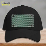 Green White Small Chevron Oil Rubbed Novelty License Plate Hat Cotton / Black