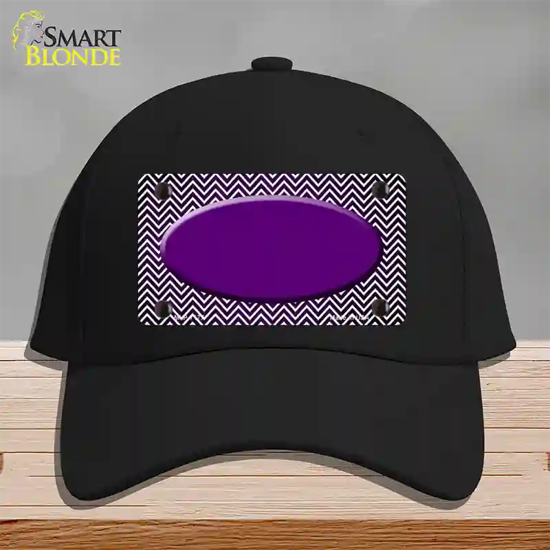 Purple White Small Chevron Oval Oil Rubbed Novelty License Plate Hat Cotton / Black