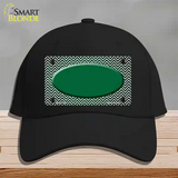 Green White Small Chevron Oval Oil Rubbed Novelty License Plate Hat Cotton / Black