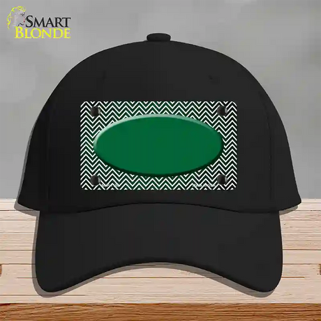 Green White Small Chevron Oval Oil Rubbed Novelty License Plate Hat Cotton / Black