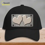 Tan White Small Chevron Hearts Oil Rubbed Novelty License Plate Hat Cotton / Black