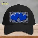 Blue White Small Chevron Hearts Oil Rubbed Novelty License Plate Hat Cotton / Black