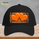 Orange White Anchor Hearts Oil Rubbed Novelty License Plate Hat Cotton / Black