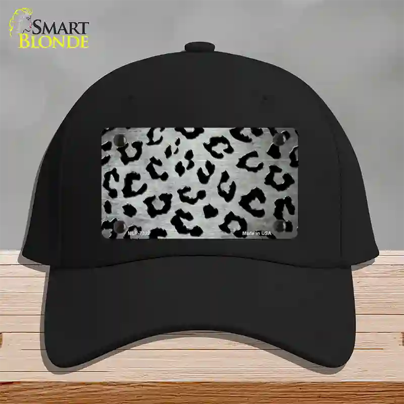 White Black Cheetah Oil Rubbed Novelty License Plate Hat Cotton / Black