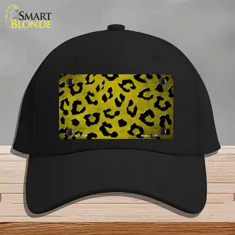 Yellow Black Cheetah Oil Rubbed Novelty License Plate Hat Cotton / Black