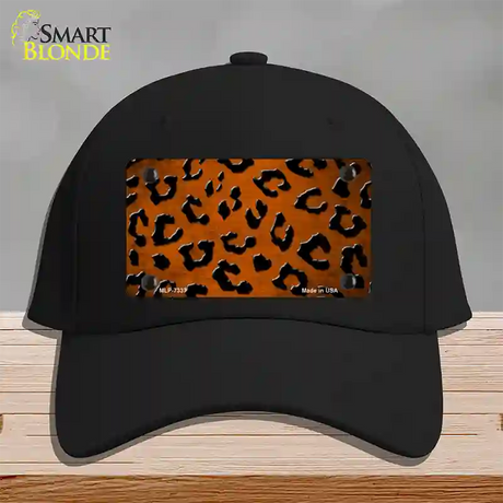 Orange Black Cheetah Oil Rubbed Novelty License Plate Hat Cotton / Black