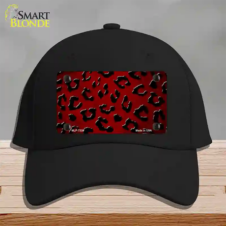 Red Black Cheetah Oil Rubbed Novelty License Plate Hat Cotton / Black