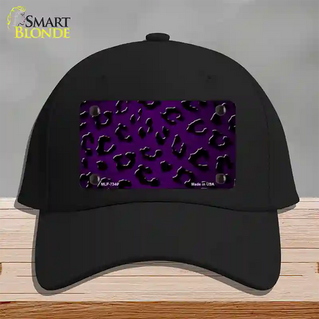 Purple Black Cheetah Oil Rubbed Novelty License Plate Hat Cotton / Black